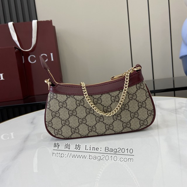 Gucci專櫃古馳最新款原廠皮飾熊貓細節GG迷你手袋貓咪鏈條包 jh2018型號：818763